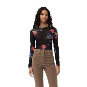 [NWTO] Ganni Printed Mesh Blouse